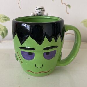 222 Fifth Fright Night Green Frankenstein & Mummy Coffee Mug - Halloween Mug